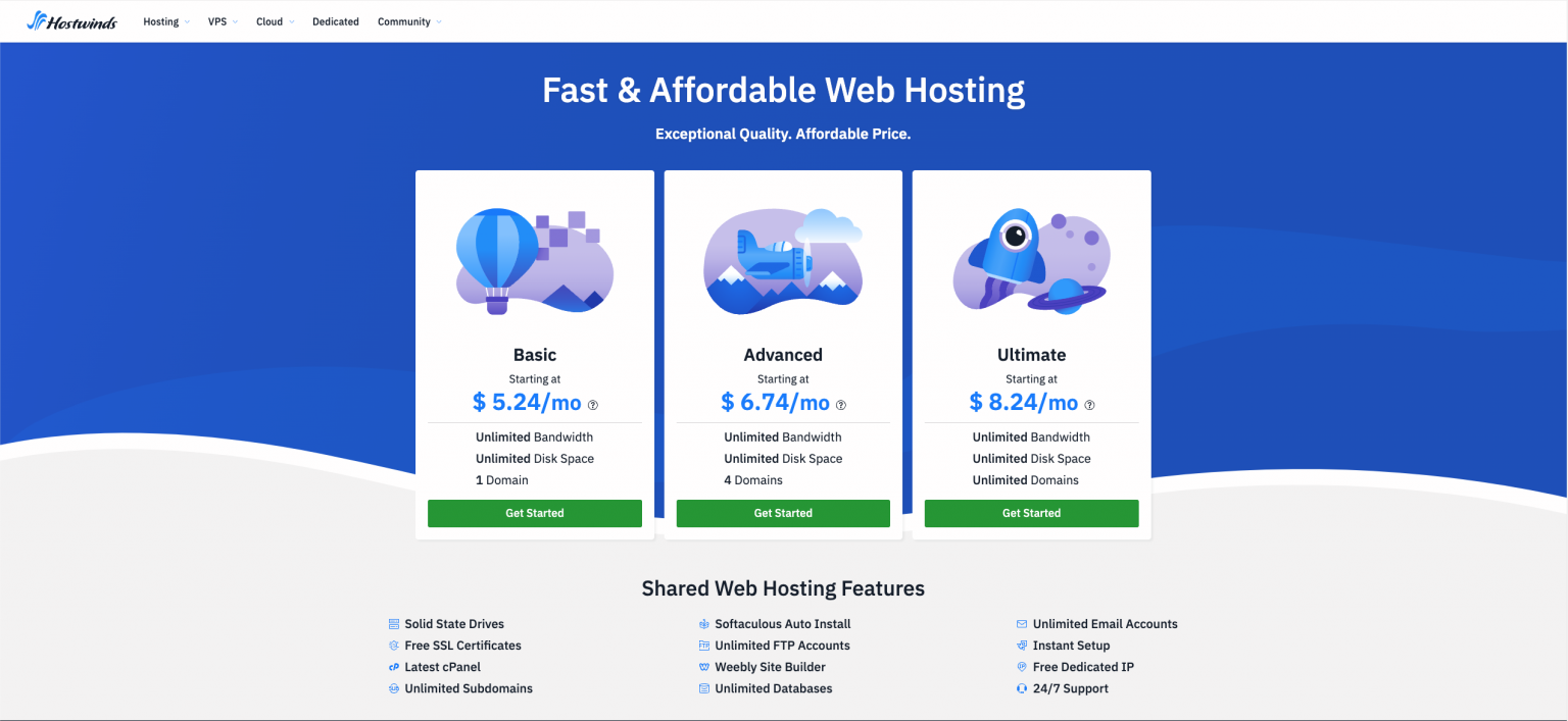 hostwinds website hosting provider
