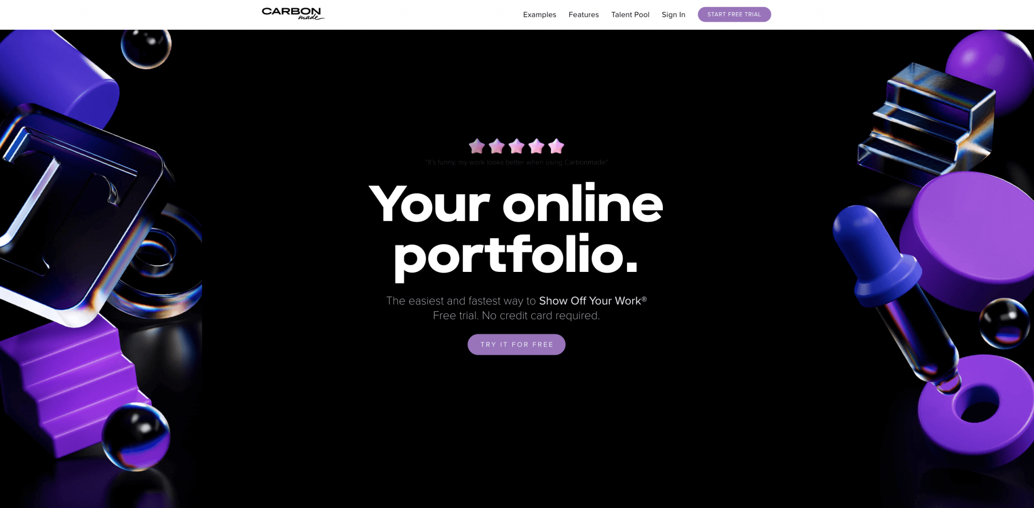 Portfolio Website for artists - Carbon made